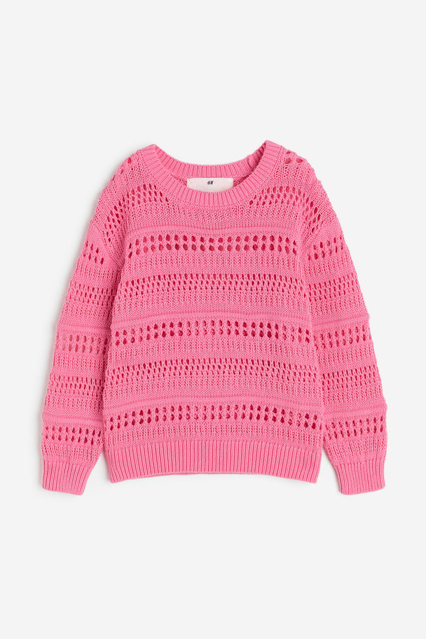 H&M Crochet-look Jumper Pink