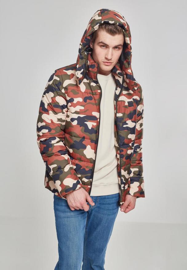 Urban Classics Herren Hooded Camo Puffer Jacket