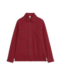 Cotton Twill Overshirt Red