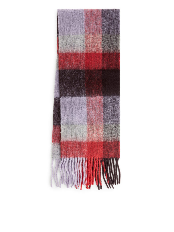 ARKET Halstørklæde I Uldblanding Rød/syrenfarvet/grå