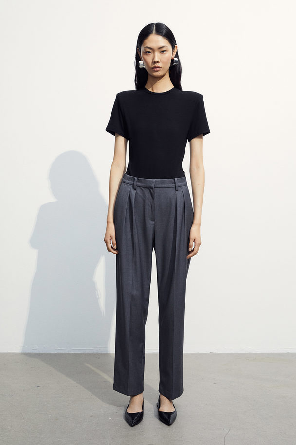 H&M Tapered Trousers Dark Grey