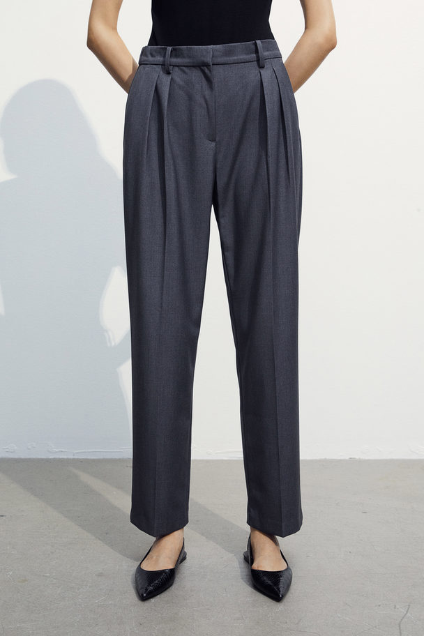 H&M Tapered Trousers Dark Grey