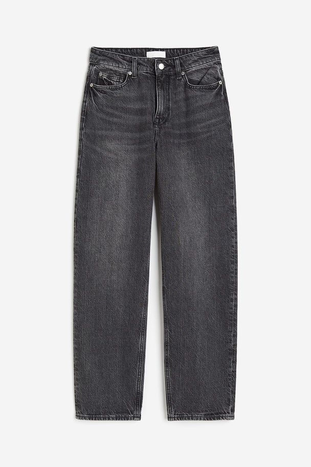 H&M Tapered Regular Jeans Donkergrijs