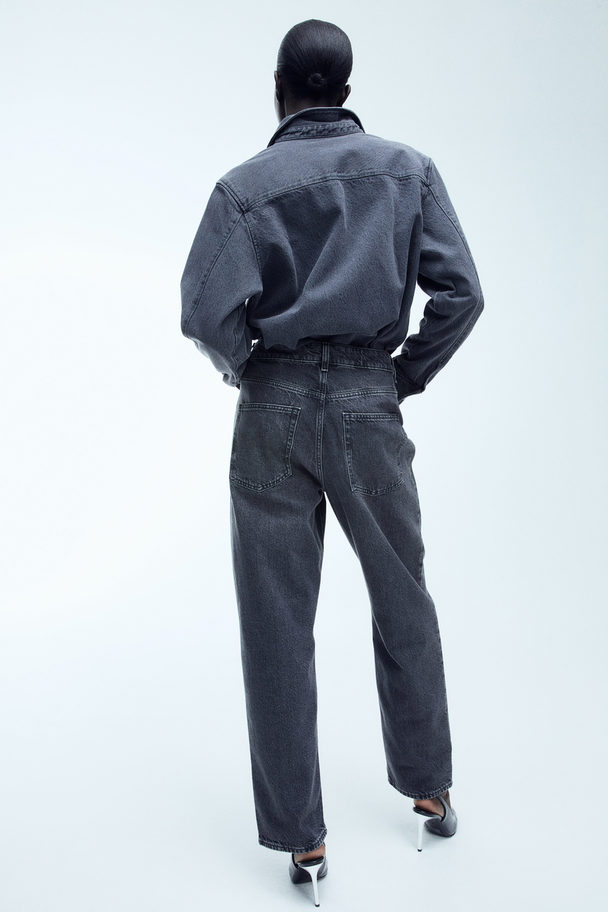 H&M Tapered Regular Jeans Dunkelgrau