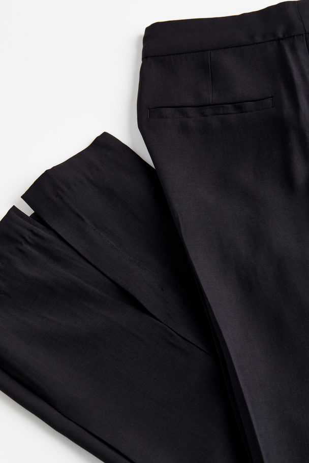 H&M Slit-hem Trousers Black