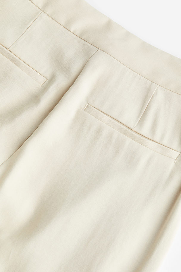 H&M Slit-hem Trousers Light Beige