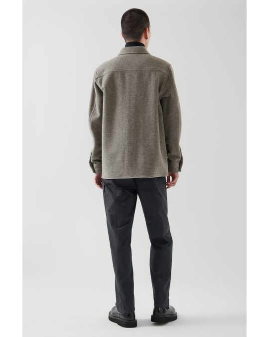 COS Relaxed-fit Wool Overshirt Dark Beige