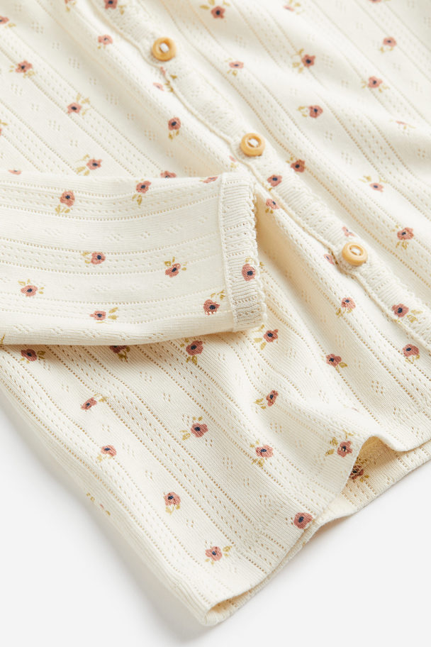 H&M Tweedelige Set - Vest En Top Gebroken Wit/bloemen