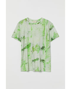 T-Shirt aus Bio-Baumwolle Grün/Gemustert