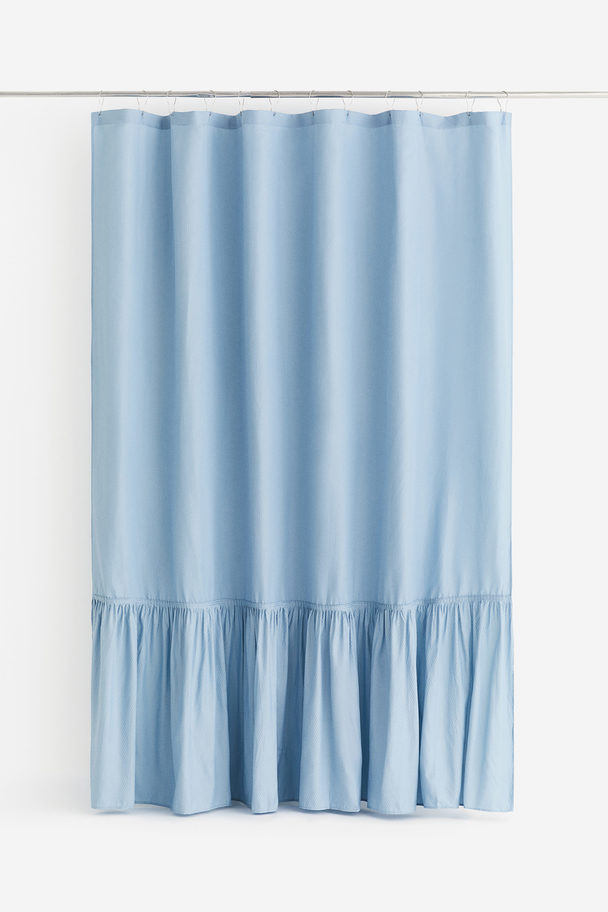 H&M HOME Flounce-trimmed Shower Curtain Light Blue