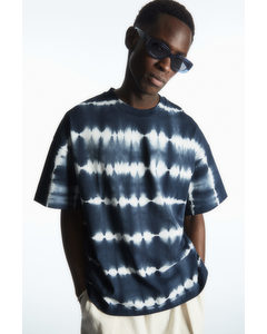 Oversized Heavyweight Tie-dyed T-shirt Blue / White / Printed