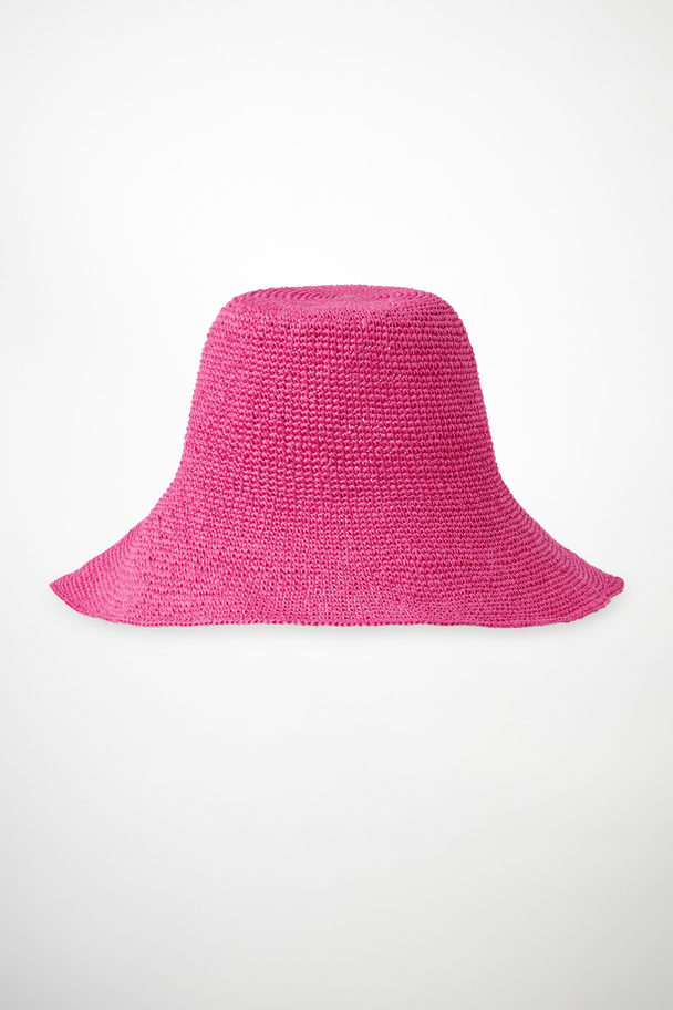 COS Straw Sun Hat Bright Pink