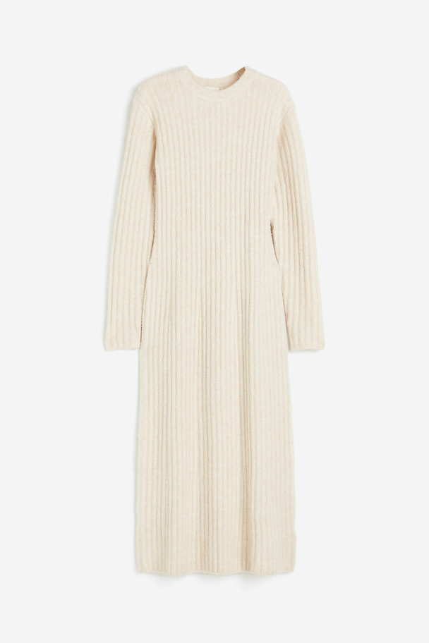 H&M Long Rib-knit Dress Light Beige