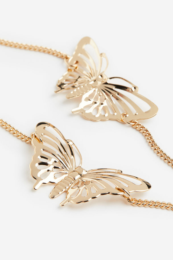 H&M Waist Chain Gold-coloured/butterflies