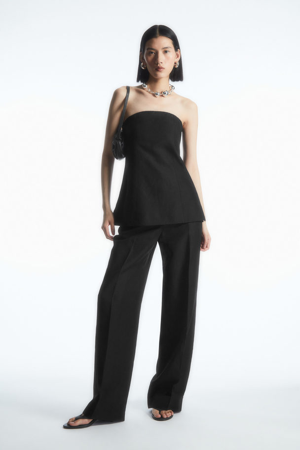 COS Tailored Straight-leg Trousers Black