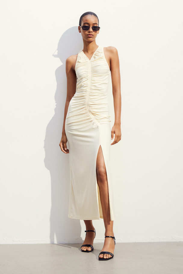 H&M Ruched Dress Cream