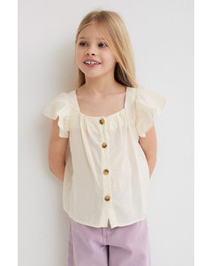 Butterfly-sleeved Blouse Cream