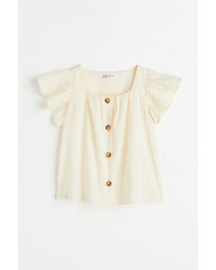 Butterfly-sleeved Blouse Cream