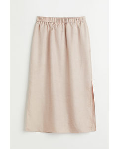 Calf-length Skirt Powder Beige