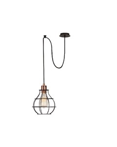 Homemania Wires Schorsing Lamp - Kroonluchter - Plafondmontage - Koper, Zwart In Metaal, Elektrostatische Verf, 90 X 20 X 113 Cm, -