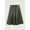 A-line Leather Skirt Green