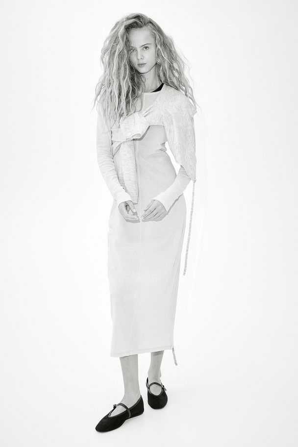 H&M Bodycon-kjole Med Sømdetalj Lys Grå