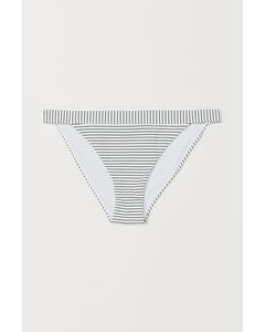 Tietanga-bikinibriefs Hvid/sortstribet