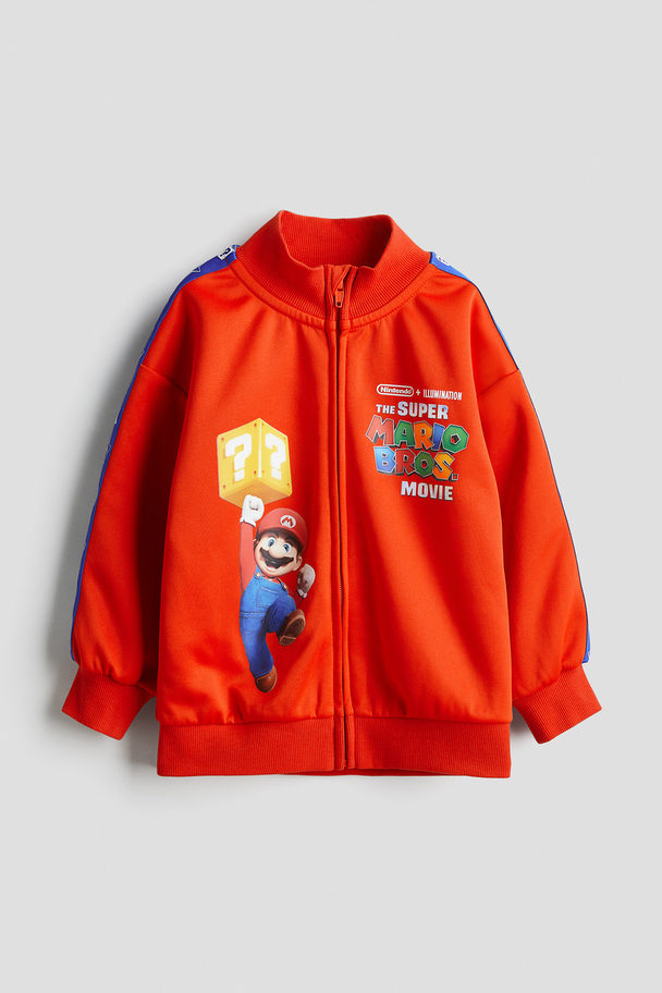 H&M Træningsjakke Med Tryk Klar Rød/super Mario