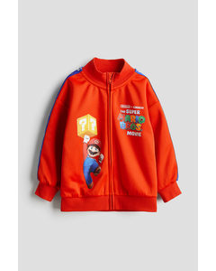 Printed Track Jacket Bright Red/super Mario
