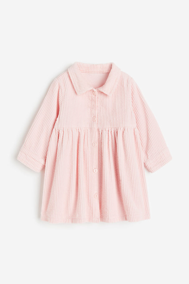 H&M Corduroy Dress Light Pink