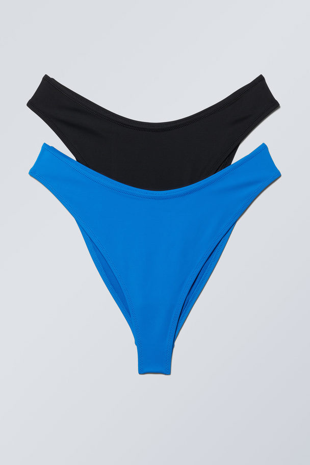 Weekday 2er-Pack Bikinihöschen Schwarz & Blau