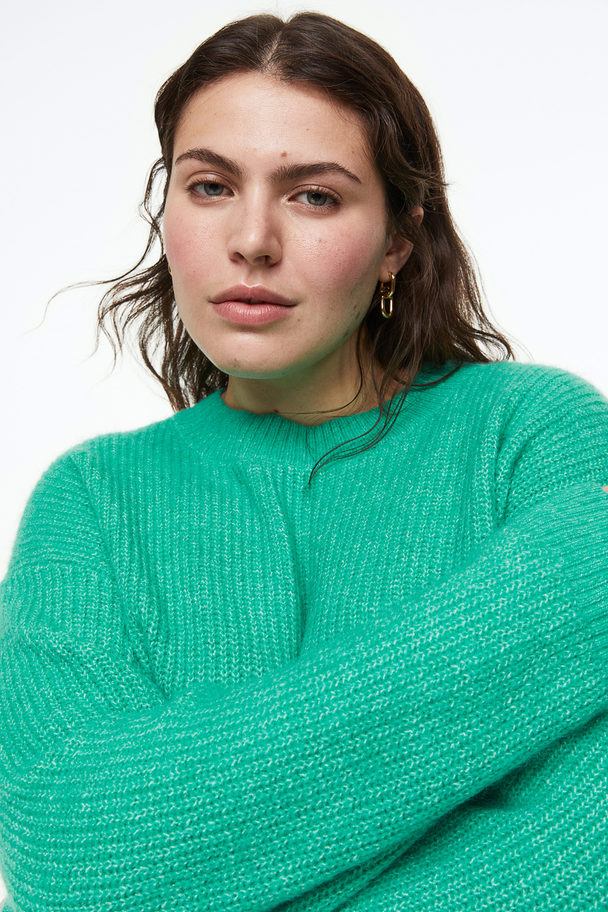 H&M H&m+ Rib-knit Jumper Turquoise
