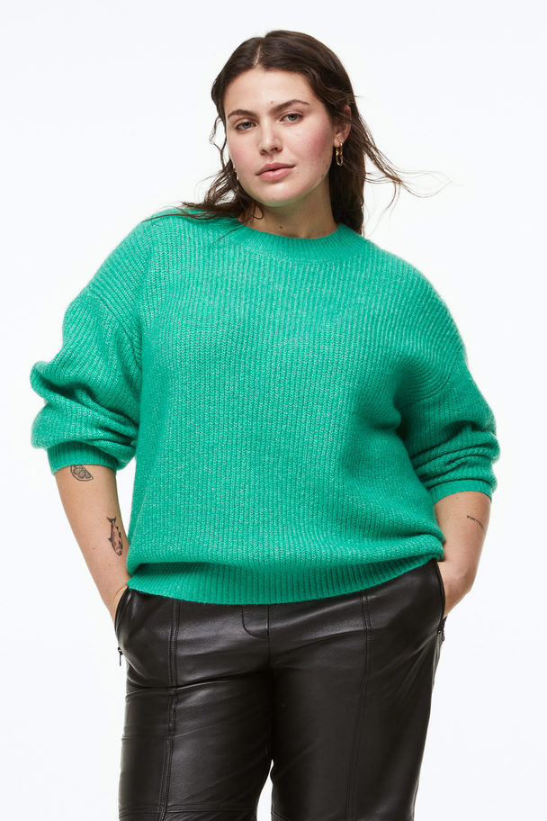H&M H&m+ Rib-knit Jumper Turquoise