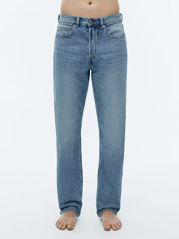ARKET Ocean Raka Jeans Med Lös Passform Tvättad Blå