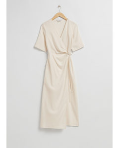 Midi Wrap Dress Ivory