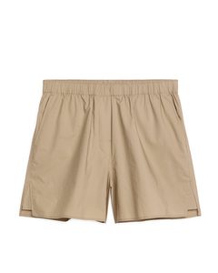 Poplin-shorts Beige