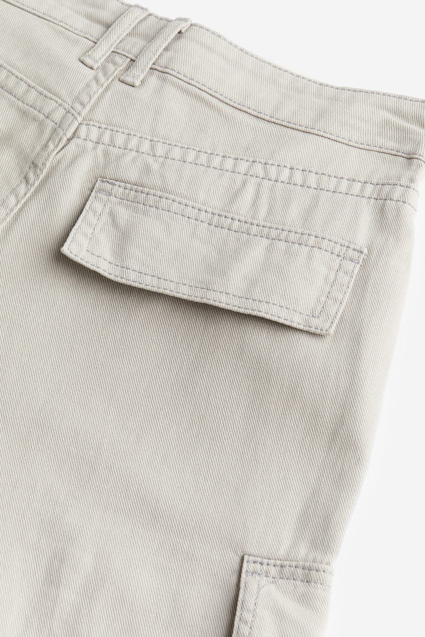 H&M Twill Cargo Trousers Light Greige