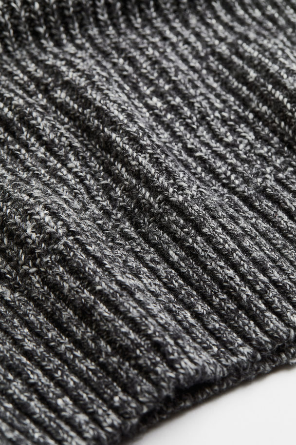 H&M Oversized Rib-knit Jumper Black Marl