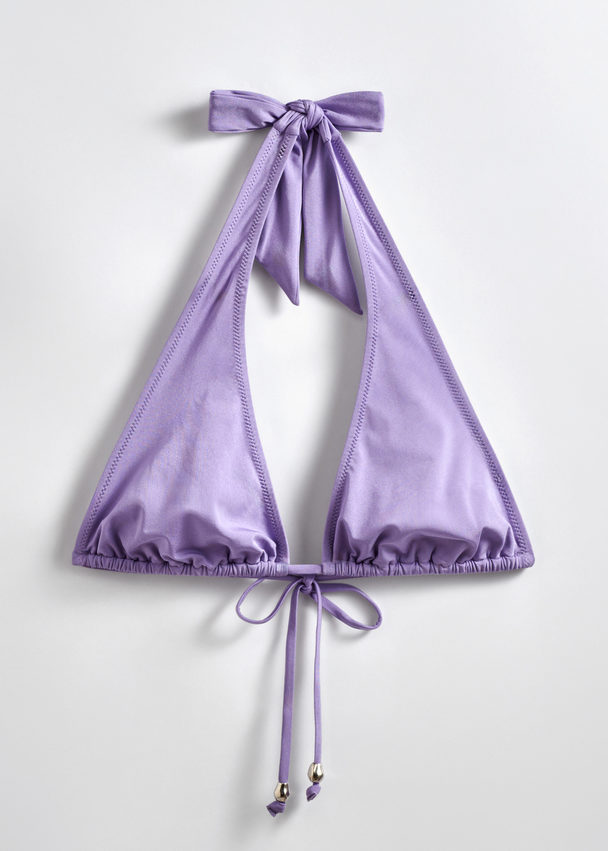 & Other Stories Halterneck Triangle Bikini Top Lilac