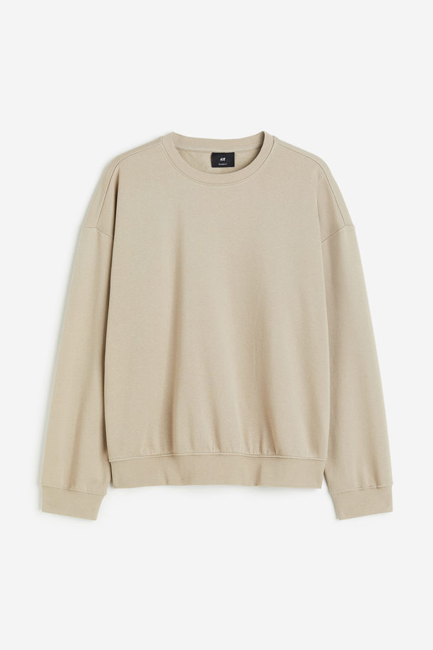 H&M Sweatshirt in Loose Fit Beige