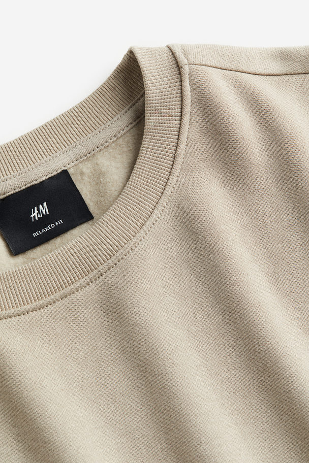 H&M Sweatshirt in Loose Fit Beige