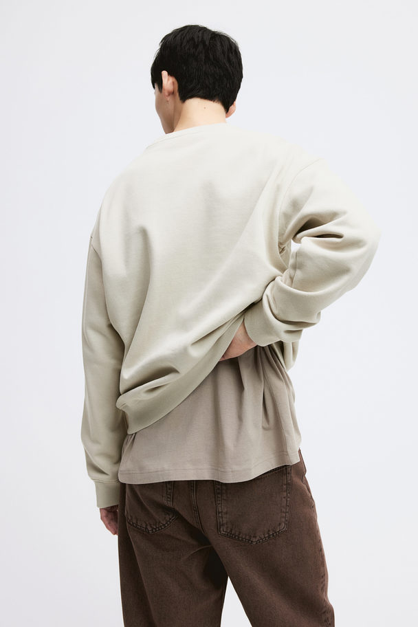 H&M Sweatshirt Relaxed Fit Lys Beige