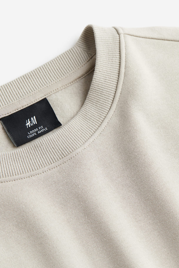 H&M Relaxed Fit Sweatshirt Lys Beige