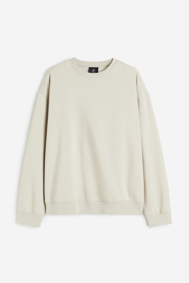 H&M Sweatshirt Relaxed Fit Lys Beige