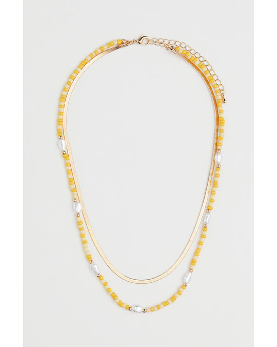 H&M Two-strand Necklace Yellow/gold-coloured