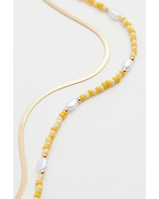 H&M Two-strand Necklace Yellow/gold-coloured