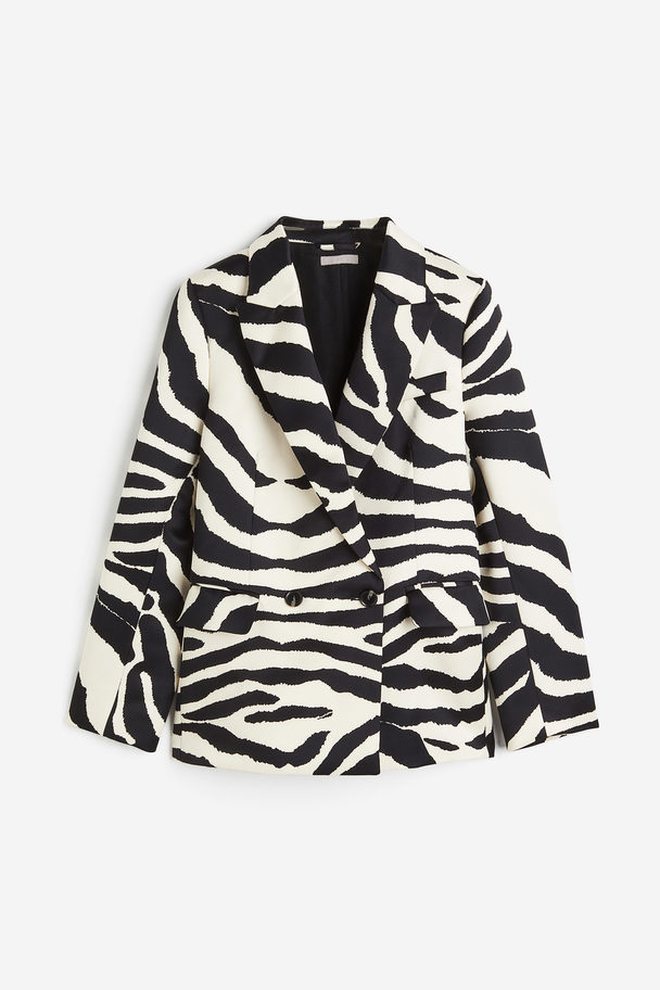 H&M Oversized Double-breasted Blazer Roomwit/zebradessin