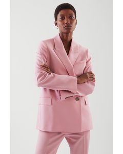 Regular-fit Double-breasted Blazer Pink