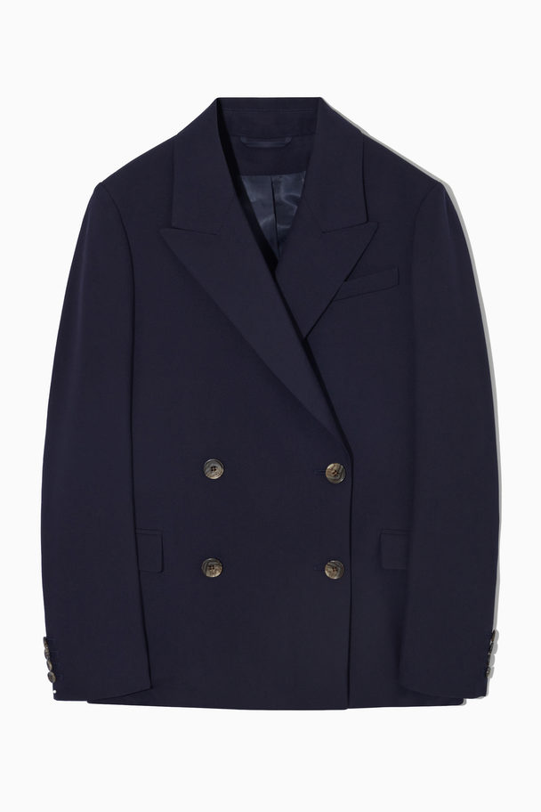 COS Regular-fit Double-breasted Blazer Navy