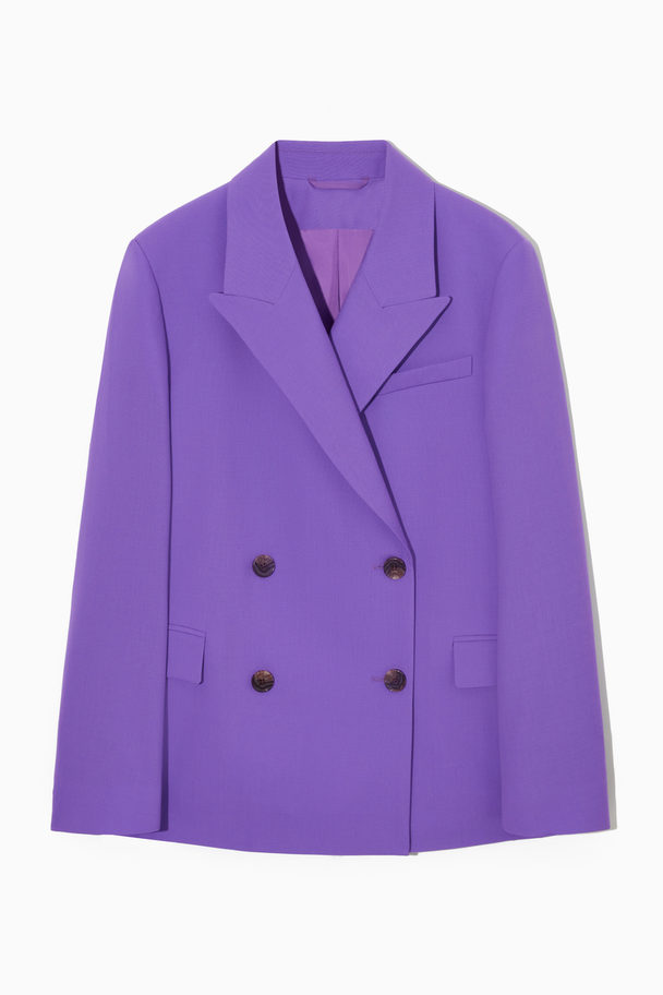 COS Regular-fit Double-breasted Blazer Purple